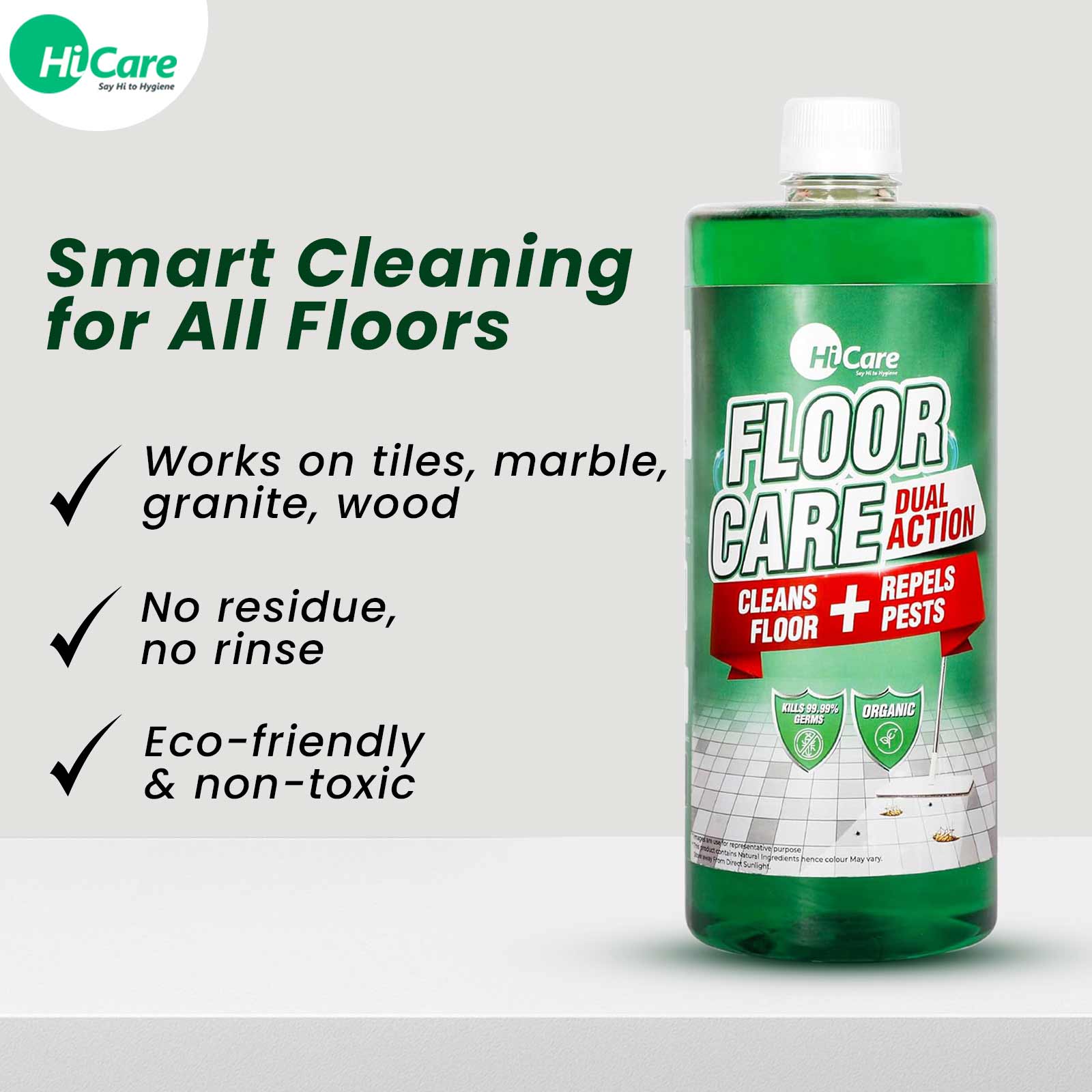 HiCare Organic Floor Disinfectant with Insect Repellent (1L) | Herbal Formula that Repels Cockroaches, Flies & Ants | Safe for Babies and Pets - Image 4